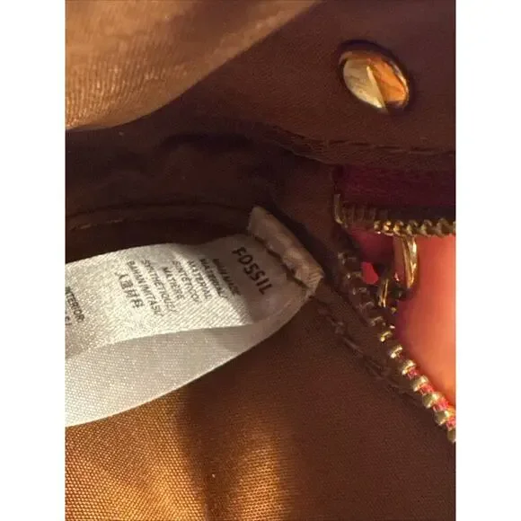 Fossil RED DRAGON 4” Sofia Coin Pouch LLUNAR ROCK Brand New Zip Gold Chain RARE - Picture 5 of 14